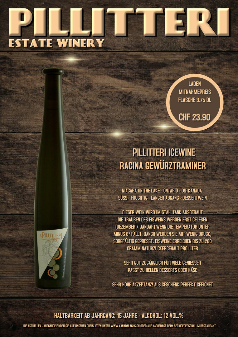 Pillitteri, Racina, Ice Wine VQA, 375ml, 2017